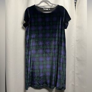 Vineyard Vines Black and Purple Plaid Dress